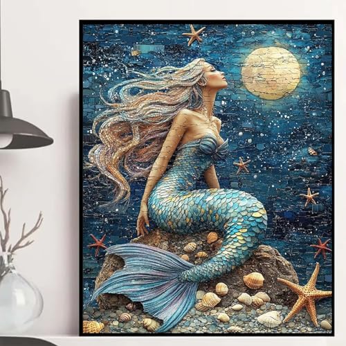 Meerjungfrau Diamond Painting 60x80cm, Seestern Diamond Painting Erwachsene Anfänger 5D DIY Runder Vollbohrer Diamanten Malerei Mosaik Bastelset Erwachsene für Zimmer Deko, Geschenke -hjw250833 Meerjungfrau Diamond Painting 60x80cm, Seestern Diamond Painting Erwachsene Anfänger 5D DIY Runder Vollbohrer Diamanten Malerei Mosaik Bastelset Erwachsene für Zimmer Deko, Geschenke -hjw250833 von HENJGWEG