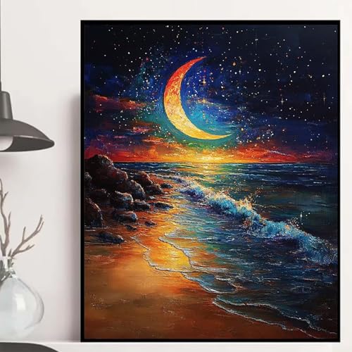 Mond Diamond Painting 60x80cm, Sternenhimmel Diamond Painting Erwachsene Anfänger 5D DIY Runder Vollbohrer Diamanten Malerei Mosaik Bastelset Erwachsene für Zimmer Deko, Geschenke -hjw2508TYM1V Mond Diamond Painting 60x80cm, Sternenhimmel Diamond Painting Erwachsene Anfänger 5D DIY Runder Vollbohrer Diamanten Malerei Mosaik Bastelset Erwachsene für Zimmer Deko, Geschenke -hjw2508TYM1V von HENJGWEG