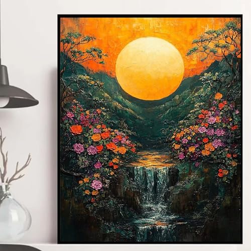 Mond Diamond Painting 60x80cm, Stürze Diamond Painting Erwachsene Anfänger 5D DIY Runder Vollbohrer Diamanten Malerei Mosaik Bastelset Erwachsene für Zimmer Deko, Geschenke für Frauen -hjw2508IF von HENJGWEG
