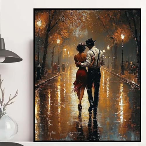 Paar Diamond Painting 90x120 cm, Landschaft Diamond Painting Erwachsene Anfänger 5D DIY Runder Vollbohrer Diamanten Malerei Mosaik Bastelset Erwachsene für Zimmer Deko, Geschenke für Frauen -hjw25081O von HENJGWEG