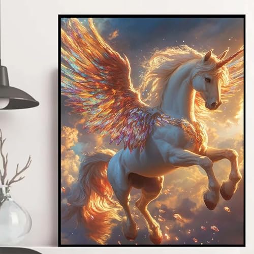 Pegasus Diamond Painting 100x135 cm, Tier Diamond Painting Erwachsene Anfänger 5D DIY Runder Vollbohrer Diamanten Malerei Mosaik Bastelset Erwachsene für Zimmer Deko, Geschenke für Frauen -hjw250805 von HENJGWEG