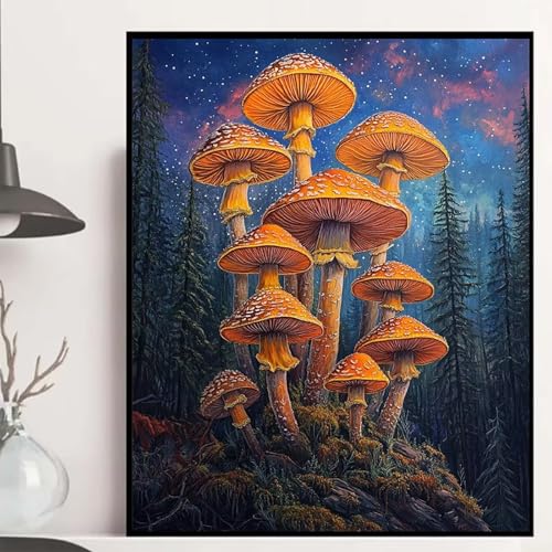 Pilz Diamond Painting 80x60cm, Sternenhimmel Diamond Painting Erwachsene Anfänger 5D DIY Runder Vollbohrer Diamanten Malerei Mosaik Bastelset Erwachsene für Zimmer Deko, Geschenke -hjw2508SK8Y1 Pilz Diamond Painting 80x60cm, Sternenhimmel Diamond Painting Erwachsene Anfänger 5D DIY Runder Vollbohrer Diamanten Malerei Mosaik Bastelset Erwachsene für Zimmer Deko, Geschenke -hjw2508SK8Y1 von HENJGWEG