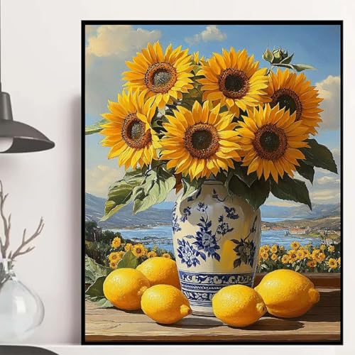 Sonnenblumen Diamond Painting 30x40cm, Zitrone Diamond Painting Erwachsene Anfänger 5D DIY Runder Vollbohrer Diamanten Malerei Mosaik Bastelset Erwachsene für Zimmer Deko, Geschenke -hjw2508YSVR7 Sonnenblumen Diamond Painting 30x40cm, Zitrone Diamond Painting Erwachsene Anfänger 5D DIY Runder Vollbohrer Diamanten Malerei Mosaik Bastelset Erwachsene für Zimmer Deko, Geschenke -hjw2508YSVR7 von HENJGWEG