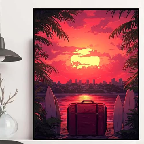 Sonnenuntergang Diamond Painting 60×80cm, Strand Diamond Painting Erwachsene Anfänger 5D DIY Runder Vollbohrer Diamanten Malerei Mosaik Bastelset Erwachsene für Zimmer Deko, Geschenke -hjw2508AQ Sonnenuntergang Diamond Painting 60×80cm, Strand Diamond Painting Erwachsene Anfänger 5D DIY Runder Vollbohrer Diamanten Malerei Mosaik Bastelset Erwachsene für Zimmer Deko, Geschenke -hjw2508AQ von HENJGWEG