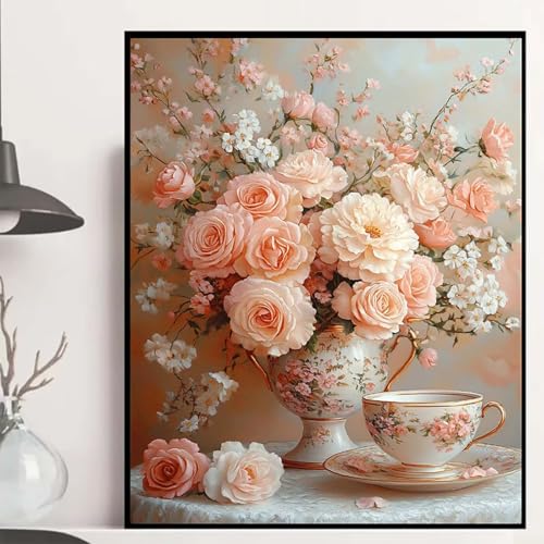 Vase Diamond Painting 50x70 cm, Blumen Diamond Painting Erwachsene Anfänger 5D DIY Runder Vollbohrer Diamanten Malerei Mosaik Bastelset Erwachsene für Zimmer Deko, Geschenke für Frauen -hjw2508FV Vase Diamond Painting 50x70 cm, Blumen Diamond Painting Erwachsene Anfänger 5D DIY Runder Vollbohrer Diamanten Malerei Mosaik Bastelset Erwachsene für Zimmer Deko, Geschenke für Frauen -hjw2508FV von HENJGWEG