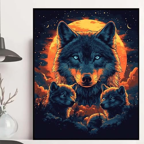 Wolf Diamond Painting 80x60cm, Tier Diamond Painting Erwachsene Anfänger 5D DIY Runder Vollbohrer Diamanten Malerei Mosaik Bastelset Erwachsene für Zimmer Deko, Geschenke für Frauen -hjw2508XG591 Wolf Diamond Painting 80x60cm, Tier Diamond Painting Erwachsene Anfänger 5D DIY Runder Vollbohrer Diamanten Malerei Mosaik Bastelset Erwachsene für Zimmer Deko, Geschenke für Frauen -hjw2508XG591 von HENJGWEG