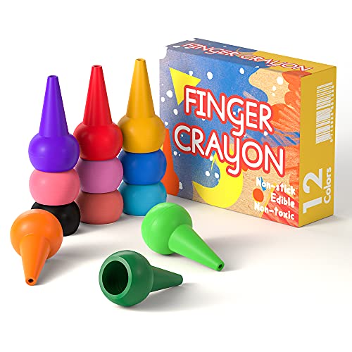 HENMI Finger Buntstifte sicher und ungiftig 12 Farben Zeichnung Kleinkinder Wachsmalstifte Anzug für Kinder üben Malerei von HENMI