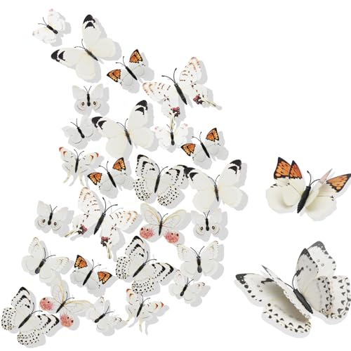 3D Schmetterlinge Wanddeko Wandaufkleber Schmetterlinge Deko Wandtattoo Butterfly Dekoration Abnehmbare Wandaufkleber Heimdeko Kinderzimmer Schlafzimmer Deko Weiß 3D Schmetterlinge Wanddeko Wandaufkleber Schmetterlinge Deko Wandtattoo Butterfly Dekoration Abnehmbare Wandaufkleber Heimdeko Kinderzimmer Schlafzimmer Deko Weiß von HENOUXIANG