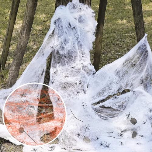 HEOUCH 30 Stück Spinnen Halloween Deko, 180g Spinnennetz Deko, Outdoor Spinnweben Dekoration, Spinnenweben Halloween, Spinnennetz Halloween Deko Horro, für Spukhaus-Dekoration,Gruselszene HEOUCH 30 Stück Spinnen Halloween Deko, 180g Spinnennetz Deko, Outdoor Spinnweben Dekoration, Spinnenweben Halloween, Spinnennetz Halloween Deko Horro, für Spukhaus-Dekoration,Gruselszene von HEOUCH
