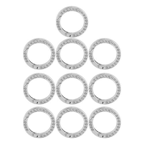 10 Stück Strass-Feder-O-Ringe, Trigger-Metall-Feder-O-Ringe, Runder Karabiner-Clip, Schnapp-Trigger-Feder-Schlüsselanhänger, Schnalle Für DIY-Schlüsselanhänger, Schnalle, Handtaschen, Taschen(Silber) 10 Stück Strass-Feder-O-Ringe, Trigger-Metall-Feder-O-Ringe, Runder Karabiner-Clip, Schnapp-Trigger-Feder-Schlüsselanhänger, Schnalle Für DIY-Schlüsselanhänger, Schnalle, Handtaschen, Taschen(Silber) von HERCHR