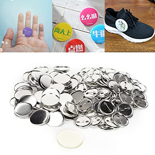 100 Stück Blanko Button Pins 44mm, Metall Button Pin Badge Kit Runder Button Button für DIY Buttons Making Supplies von HERCHR