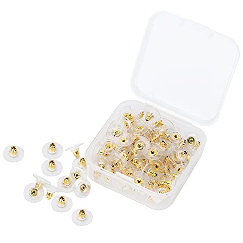 100pcs Ohrring -Rückenersatz, durchbohrte Hintergrundstopper DIY -Materialschmuckzubehör zum Herstellen von Halsketten, Armbändern, Ohrringen von HERCHR