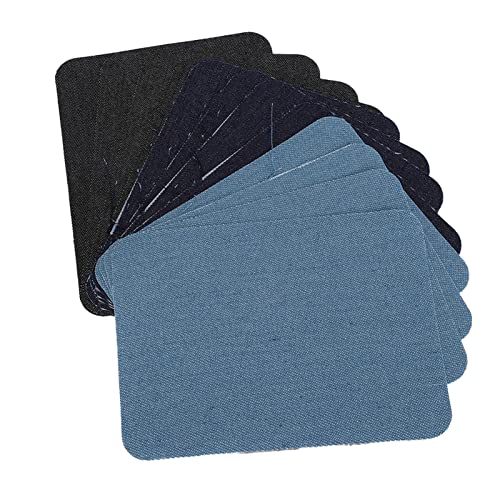 12pcs Haftkleidungsstapel, Pulloverhemd Ellbogen Knie Ärmel quadratische Denim -Patches 9.5x12,5 cm/3.7x4,9 Zoll Jeans Bügeleisen bei Reparatur für die Wartung der Kleidung von HERCHR