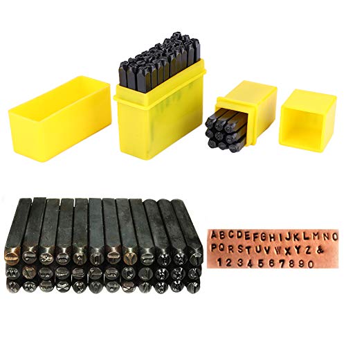 36pcs Kohlenstoffstahlnummer und Buchstabe Punch Set Metall Stamp Tool Kit + Hülle für Sprengkunst Crafts Schmuck Stempel von HERCHR