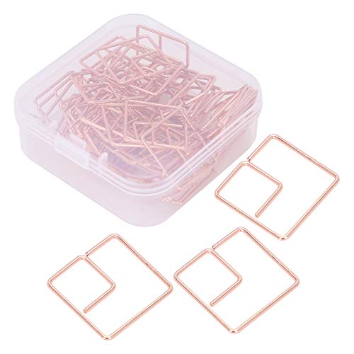 55pcs Büroklammern, kleine Büroklammern Rose Gold mit durchsichtiger Box Quadratische Büroklammern für Büro Schuldokumentation Schreibwaren 55pcs Büroklammern, kleine Büroklammern Rose Gold mit durchsichtiger Box Quadratische Büroklammern für Büro Schuldokumentation Schreibwaren von HERCHR