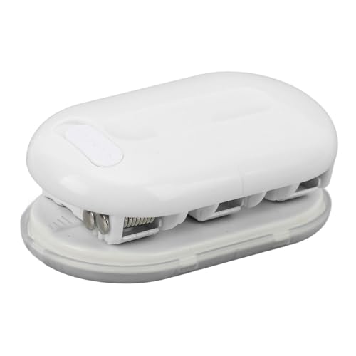 Bindungsmaschine, 3 Loch Puncher für Bindemittel, 3 Loch Puncher DIY Mini Handheld Paper Punch Lose Leaf Manual Stanzmaschine für Heimwohnheimbüro (Weiß) von HERCHR