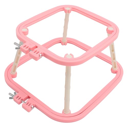 Doppelschicht Stickerei Hoop, Stich -Rahmenständer einstellbare integrierte Abs -Nadelhalter Cross Stitch Rack wiederverwendbares Nähnadel für das Nähen von Stoffmalereien (Rot) von HERCHR