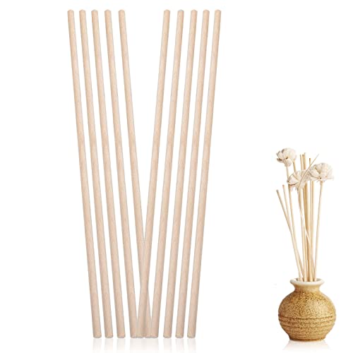 HERCHR 10 Stück Holzstab, Holzstäbchen Rund, Holzstäbchen Bastelstäbe Rundhölzer, Natürliche Rundstab Holz Holzstäbe Zum Basteln, Bastelstäbe Für Holzbau-Stöcke HERCHR 10 Stück Holzstab, Holzstäbchen Rund, Holzstäbchen Bastelstäbe Rundhölzer, Natürliche Rundstab Holz Holzstäbe Zum Basteln, Bastelstäbe Für Holzbau-Stöcke von HERCHR