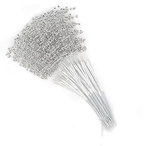 HERCHR 100Pcs Perle Stick, Perle Blumenstrauß Stick Blumen Perlen Stick Braut Hochzeit Blumenstrauß Party Supplies Dekoration Hochzeit Perle Blume Spray Kunsthandwerk von HERCHR