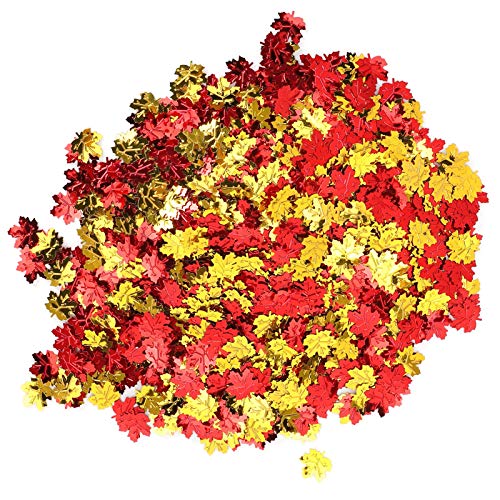 100g Herbstblätter Konfetti, Ahornblätter PVC Metallic Pailletten Konfetti Tischdekoration für Holiday Party Babyparty, 0,8 Zoll von HERCHR