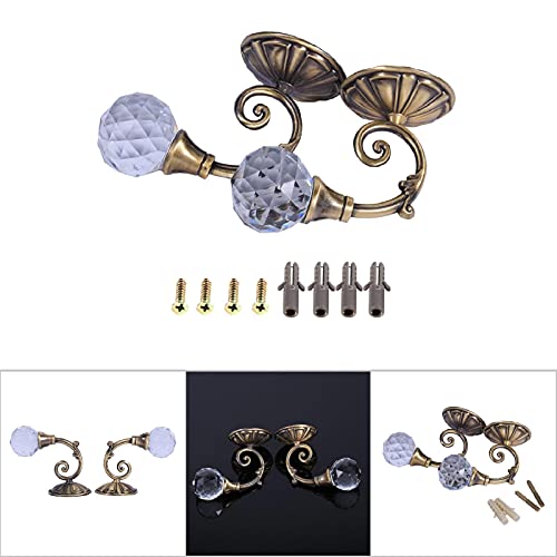 2 Stück Raffbügel Für Vorhang, Vorhang Raffhalter Für Vorhänge, Kristall GardinenhalterVorhang Holdbacks Metall Raffhalters, Gardinenhalter Dekorativer Raffhalter, U Wandhaken Für Rückhalte Gardinen von HERCHR