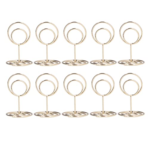HERCHR 20 Stück Tischkartenhalter Metall, Mini-Tischnummernhalter, Kleiner Tischkartenhalter, Tischbildständer, Fotohalter, Platzkartenhalter Memohalter Für Restaurant Tisch Party(Gold) von HERCHR