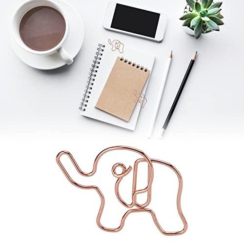 HERCHR 20 Stück Büroklammer Motiv Elefant, Als Deko Oder Lesezeichen, Paper Clips, Metal Colourful Animal Design Paper Clips, Cartoon Bookmarks for Office, School, Notebook von HERCHR