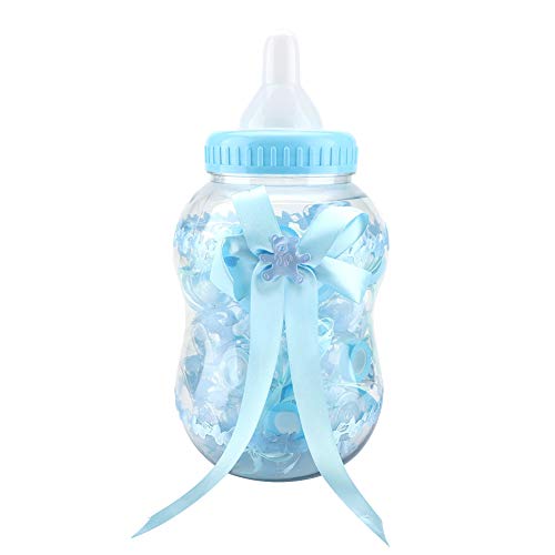 HERCHR 30 Stück Babyparty-Boxen, Mini-Milchflasche Babyparty-Bevorzugung für Mädchen und Jungen[Blau] von HERCHR