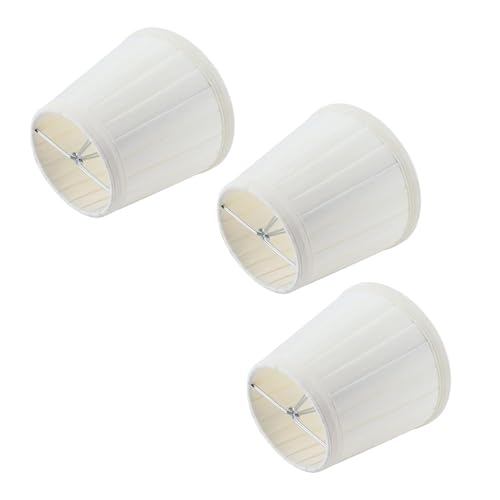 HERCHR 3PCS Fass Stoff Lampenschirm, E14 Clip-On Lampenschirm Stoff Lampenschirm Tischleuchte Abdeckung für Tischlampe, Kronleuchter, Wandleuchte von HERCHR