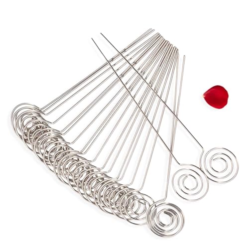 HERCHR 50 Stück Tischkartenhalter aus Metalldraht, Ringschlaufe, Drahtclip, Bildhalter, Fotokartenhalter für Hochzeit, Geburtstag, Babyparty, Kuchendekoration(Round) von HERCHR