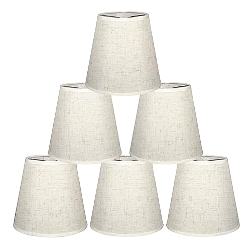 HERCHR 6 Stück Kleine Lampenschirme Aufstecken E14 Weiß Barrel Leinen Lampenschirm Modern Simple Clip, Kerze Kronleuchter Lampenschirm, Kerzenbirnen Für Kronleuchter Hängelampe Lampenschirm HERCHR 6 Stück Kleine Lampenschirme Aufstecken E14 Weiß Barrel Leinen Lampenschirm Modern Simple Clip, Kerze Kronleuchter Lampenschirm, Kerzenbirnen Für Kronleuchter Hängelampe Lampenschirm von HERCHR