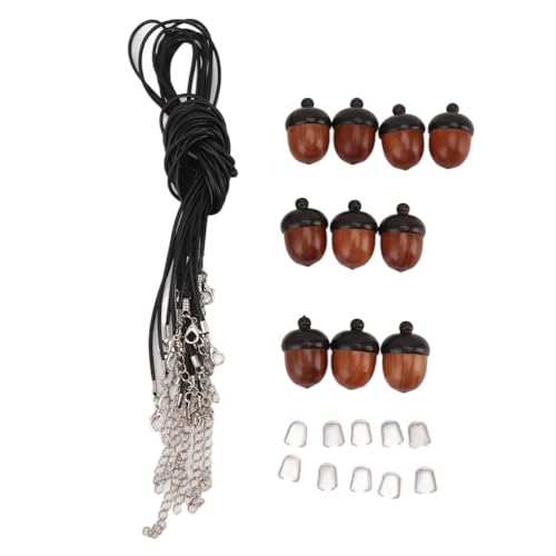 HERCHR Eichel-Anhänger, 10 Stück, Eichel-Box, Holz-Eichel-Charms, Nuss-Eichel-Anhänger, Abnehmbarer Eichel-Box-Anhänger Mit Schraubverschluss Für DIY-Halskette, Auto-Anhänger von HERCHR