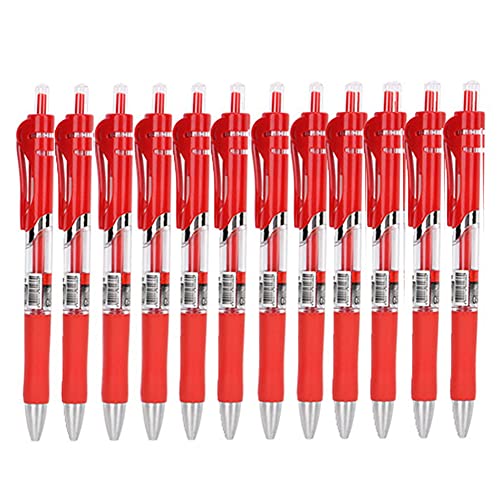 HERCHR Gel-Tintenstifte, Gel-Roller, 0,5 mm, feine Spitze, Kugelschreiber, große Kapazität, Presse, Carbon, Büro, Schreibwaren, Werkzeug für Journaling, Schule, Rot, 12 Stück HERCHR Gel-Tintenstifte, Gel-Roller, 0,5 mm, feine Spitze, Kugelschreiber, große Kapazität, Presse, Carbon, Büro, Schreibwaren, Werkzeug für Journaling, Schule, Rot, 12 Stück von HERCHR