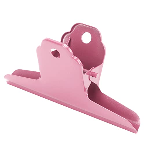 HERCHR Große Bull-Büroklammern, 2 Stück, Bull-Clips, Lange Bulldog-Clips, Verdickte Metallbinder-Büroklammerklemmen Für Büro, Küche, Zeichenbrett(Rosa) von HERCHR
