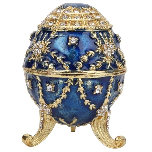 HERCHR Eier Ei, Vintage Stil Ei Trinket Box, Ei Schmuckschatulle, Dekorative Schmuckschatulle Mit Scharnier, Einzigartige Handgemalte Emaillierte Schmuckschatulle HERCHR Eier Ei, Vintage Stil Ei Trinket Box, Ei Schmuckschatulle, Dekorative Schmuckschatulle Mit Scharnier, Einzigartige Handgemalte Emaillierte Schmuckschatulle von HERCHR