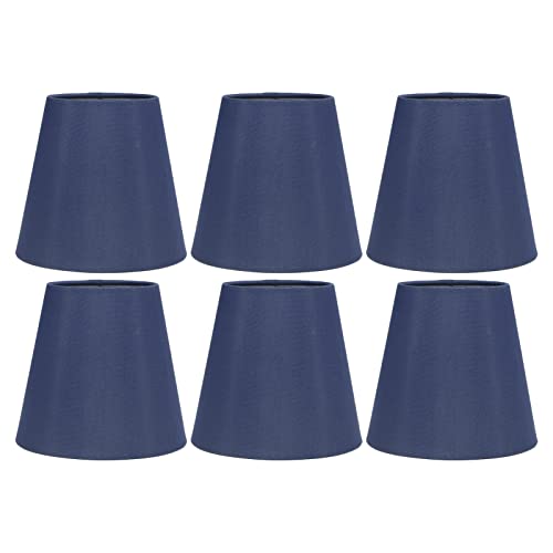 HERCHR Kleiner Lampenschirm, 6er-Set, Stoff-Lampenschirm, Modern, Einfach, Gute Lichtdurchlässigkeit, Tischlampenschirm Für Glühbirne, Miniatur-Glühbirne Für Deckenlampe(Blau) von HERCHR