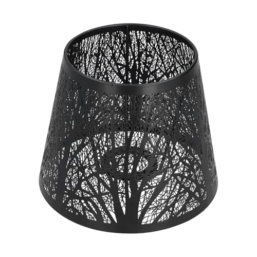 Lampenschirme Aus Metall, Lampenschirm Für Tischlampe, Lampenschirm Stehlampe, Eisen Kunst Hohles Design, Kleine Lampenschirm E27, Lampenschirm Schwarz Mit Baummuster Schmiedeeisen-Lampenschirm von HERCHR