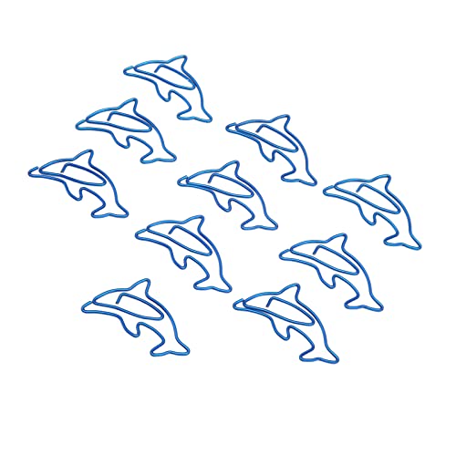 HERCHR Niedliche Büroklammern, 100 Stück, Blaue Delfin-Büroklammern, Tiere-Design, Büroklammern, Lesezeichenklammern, Kleine Büroklammern Für Büro, Schule, Studenten von HERCHR