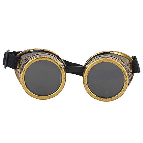 HERCHR Steampunk-Brille, Vintage-Steampunk-Brille, Doppellagige Sonnenbrille, Gesichtsmaske, Cosplay-Zubehör Für Party-Requisiten-Dekor(Bronze) von HERCHR