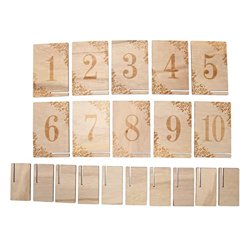 HERCHR Tischnummern Für Den Hochzeitsempfang, 1–10, Rustikale Hochzeits-Tischnummern aus Holz Mit Holzsockel, Tischschilder Für Hochzeiten von HERCHR