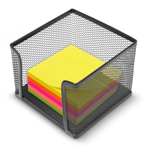 Zettelbox Office, Zettelkasten, Zettelbox aus Drahtmetall, Cube Zettelbox, Schwarz, 10,4 x 10,4 x 7,9 cm Zettelbox Office, Zettelkasten, Zettelbox aus Drahtmetall, Cube Zettelbox, Schwarz, 10,4 x 10,4 x 7,9 cm von HERCHR