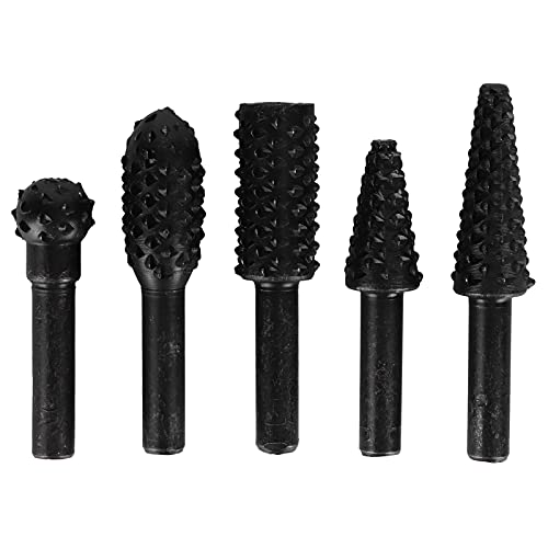 Holzbearbeitung Twist Bohrer Bits, 5pcs Holzschnitzbohrer Bits Kohlenstoffstahl -Datei Raspe DIY Holzbearbeitungswerkzeug Spezial geformtes rotierendes geprägter Schleifkopf von HERCHR