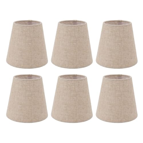 Kleiner Lampenschirm, 6er-Set, Leinen-Kronleuchter-Schirme, Clip-on-Lampenschirm, 3,7 X 5,5 X 5,1 Zoll Kleiner Lampenschirm, 6er-Set, Leinen-Kronleuchter-Schirme, Clip-on-Lampenschirm, 3,7 X 5,5 X 5,1 Zoll von HERCHR
