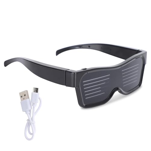 HERCHR LED Bluetooth Brille, APP Control Display Blinkende Nachrichten Intelligente Brille für Party Club DJ Festivals Weihnachten HERCHR LED Bluetooth Brille, APP Control Display Blinkende Nachrichten Intelligente Brille für Party Club DJ Festivals Weihnachten von HERCHR