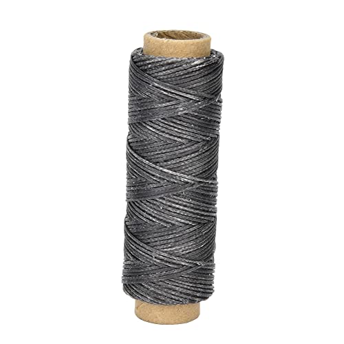 Ledernähen, flacher gewachster Faden, 50 Meter, 2 Rollen, 150D 16, flacher Nähfaden für Lederhandwerk, Handnähte, gewachste Fäden für Lederhandwerk, Buchbinden (Polyester Hochstärke 4) von HERCHR