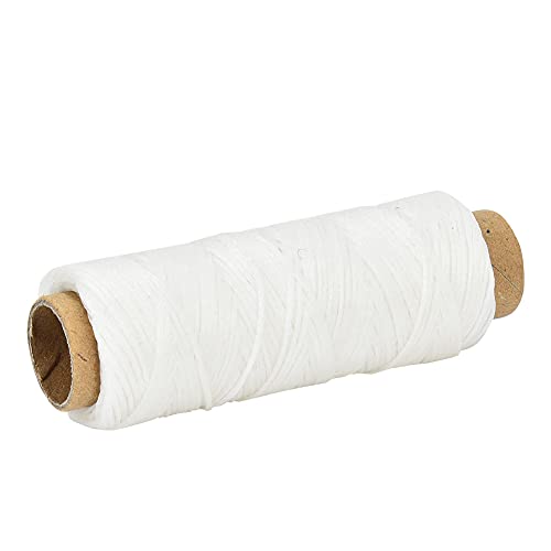 Ledernähen, flacher gewachster Faden, 50 Meter, 2 Rollen, 150D 16, flacher Nähfaden für Lederhandwerk, Handnähte, gewachste Fäden für Lederhandwerk, Buchbinden (Polyester hohe Festigkeit) von HERCHR
