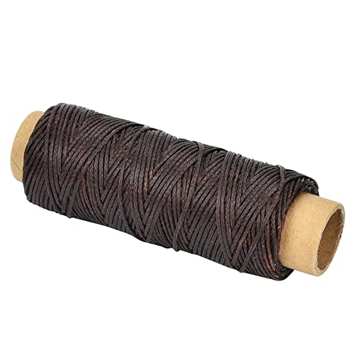 Ledernähen, flacher gewachster Faden, 50 Meter, 2 Rollen, 150D 16, flacher Nähfaden für Lederhandwerk, Handnähte, gewachste Fäden für Lederhandwerk, Buchbinden (Polyester hohe Stärke 6) von HERCHR