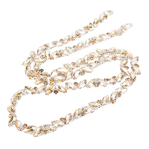 Strasskette, Strass Trim Kette, Strass-Fransenbesatz, Glasklauenkette Für DIY-Schmuckherstellung, Basteln, Nähen, Schuhanhänger, Hochzeitsdekoration(Gold) von HERCHR