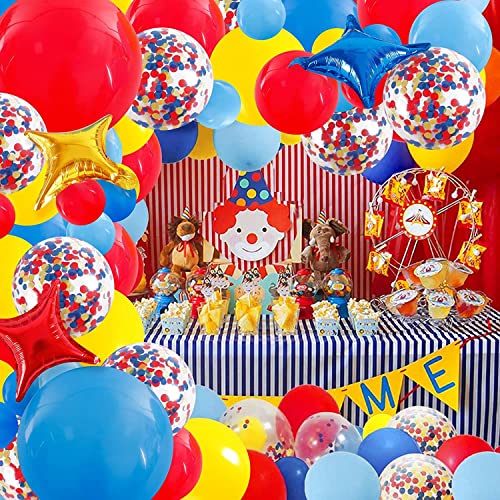 Karneval Zirkus Party Dekorationen-127 Stück Karneval Luftballons Rot Blau Gelb Konfetti Luftballons Sterne Folienballons Für Kinder Karneval Geburtstagsdeko Zirkus Karneval Dekoration Karneval Zirkus Party Dekorationen-127 Stück Karneval Luftballons Rot Blau Gelb Konfetti Luftballons Sterne Folienballons Für Kinder Karneval Geburtstagsdeko Zirkus Karneval Dekoration von HEREER