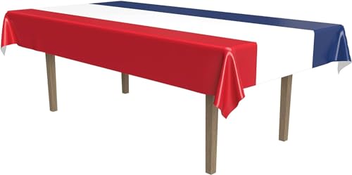 HEREER Französische Party-Dekorationen, 2 Stück, französische Flagge, blau-weiß und Tischdecke für französische Partyzubehör, amerikanische Motto-Partygeschenke HEREER Französische Party-Dekorationen, 2 Stück, französische Flagge, blau-weiß und Tischdecke für französische Partyzubehör, amerikanische Motto-Partygeschenke von HEREER